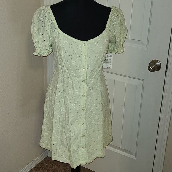 BP Green Lime Cream Dress - Picture 1 of 7